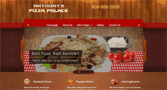 Desktop Screenshot of anthonyspizzapalace.com