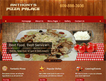 Tablet Screenshot of anthonyspizzapalace.com